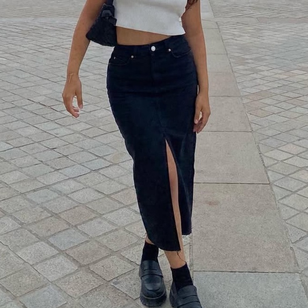 Women's Black Denim Skirt